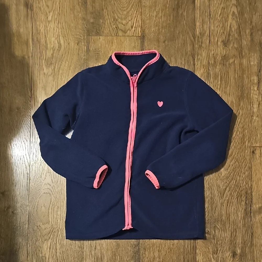 OshKosh B'gosh Blue Fleece Pink Accents Size 8 Girl Outerwear